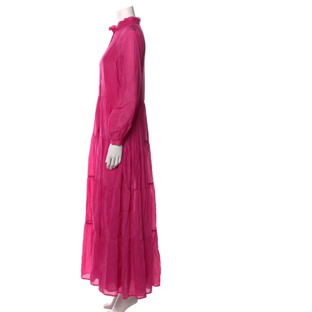 BIRD & KNOLL The Willa Tiered Maxi Shirtdress USA XS fit Small to Medium - Picture 4 of 9
